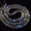 101/ CTW - AAAAA - High Quality Rainbow Moonstone - Micro Faceted Rondell Beads Nice Blue Fire sparkle - size - 4 - 7 MM - 16 inches strand
